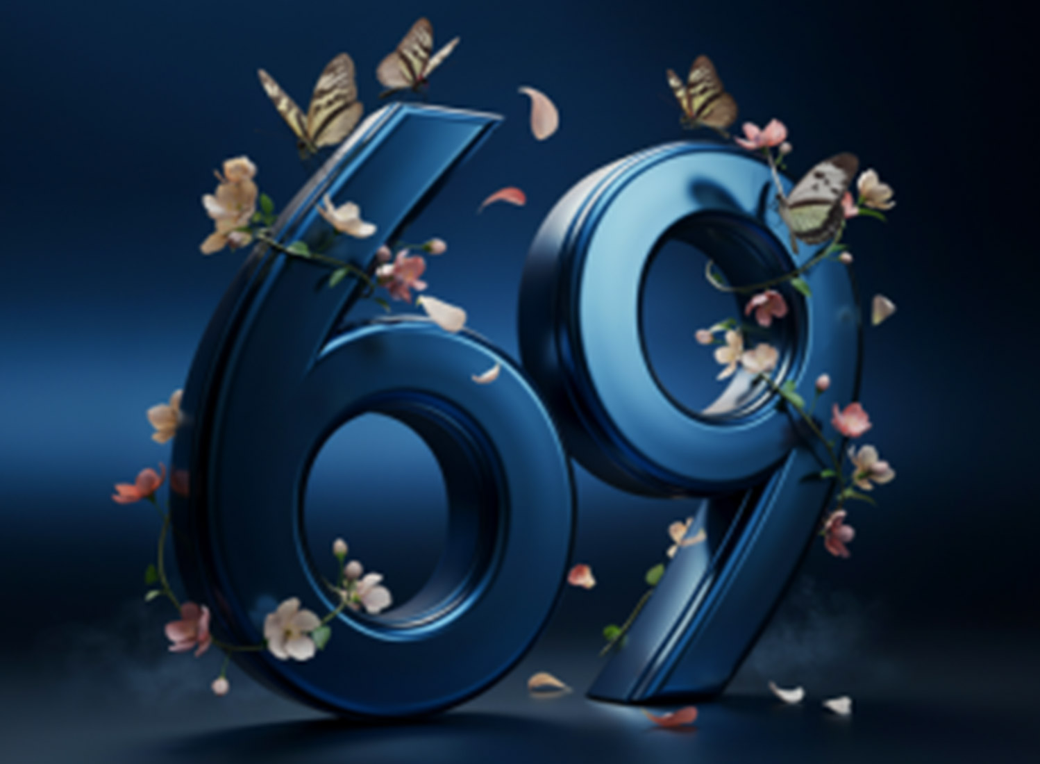 3D Floral Number 69
